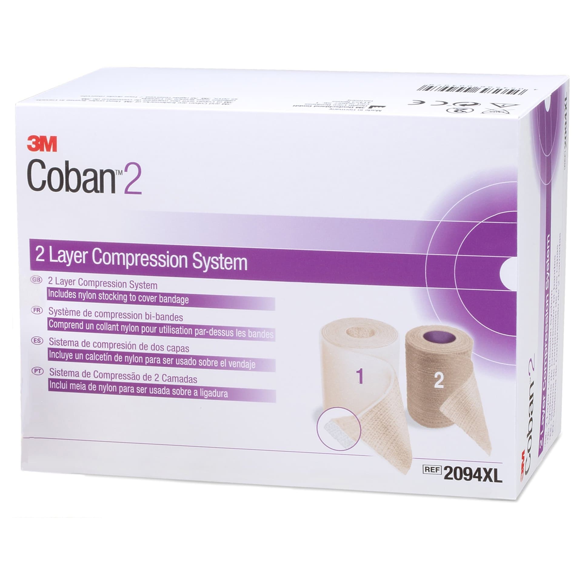 3M Coban 2 Layer Self-Adherent Compression Bandage, White-Tan - Image 3