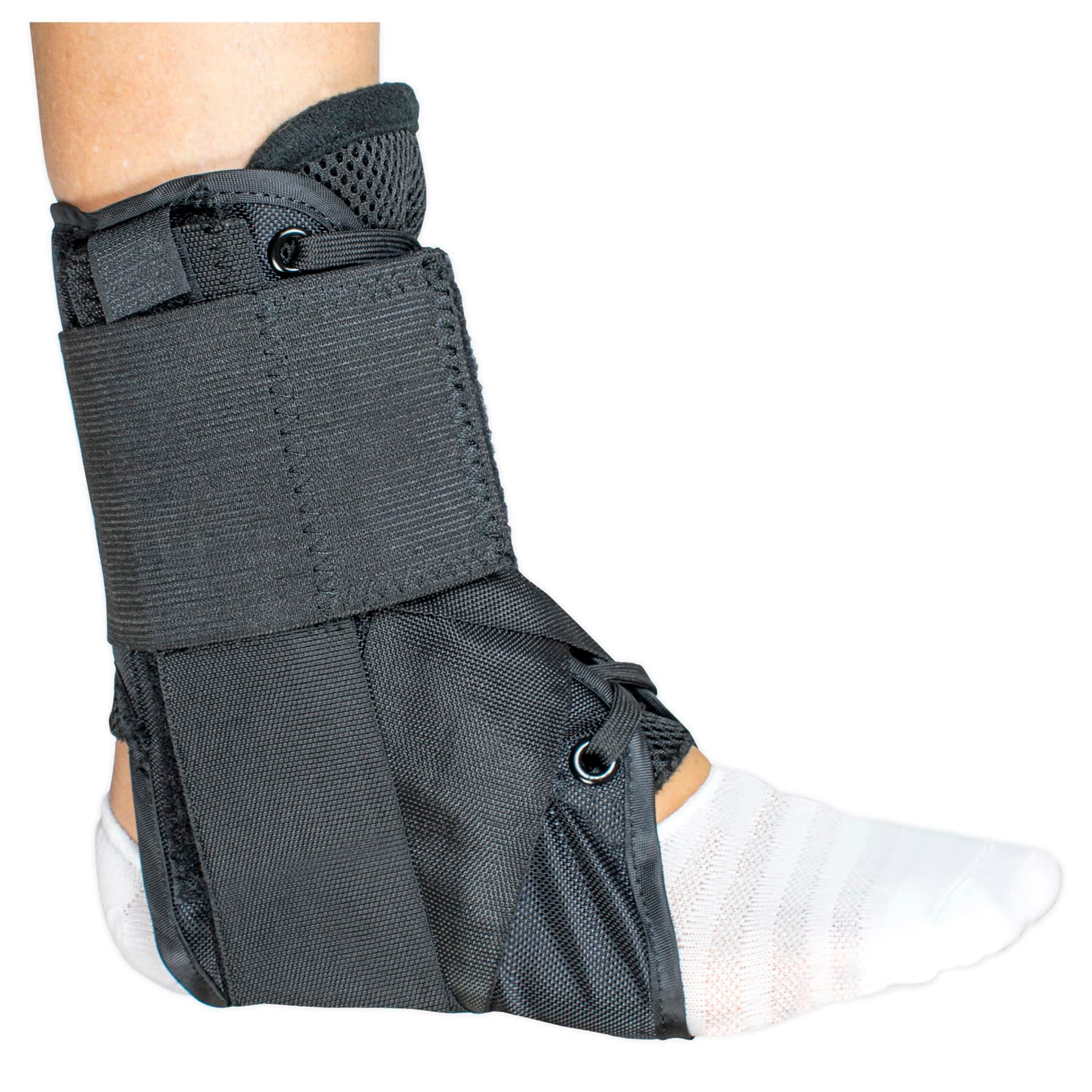 McKesson Ankle Brace Lace-Up Figure-8 Strap Hook and Loop Closure Black - Image 3
