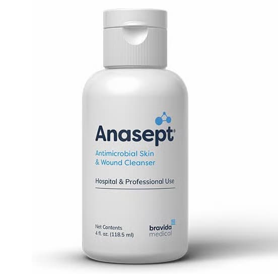 Anasept Antimicrobial Skin and Wound Cleanser with Dispensing Cap, 4 oz - Case of 24 - Image 1