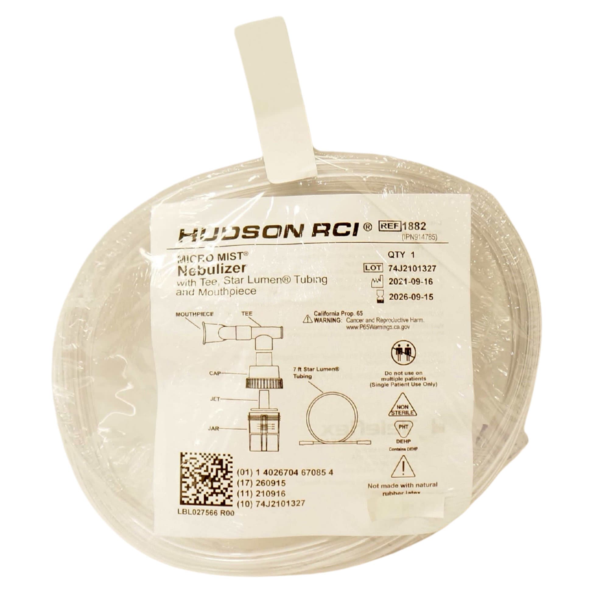 Micro Mist Nebulizer with Tee & Mouthpiece, 7 ft Star Lumen Oxygen Supply Tubing and Connector - Image 2