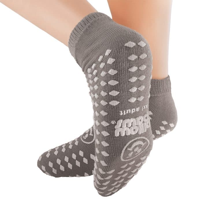 Principle Disposable Ankle High Terry Cloth Slipper Socks, 2X-Large, Gray - Case of 48 - Image 1
