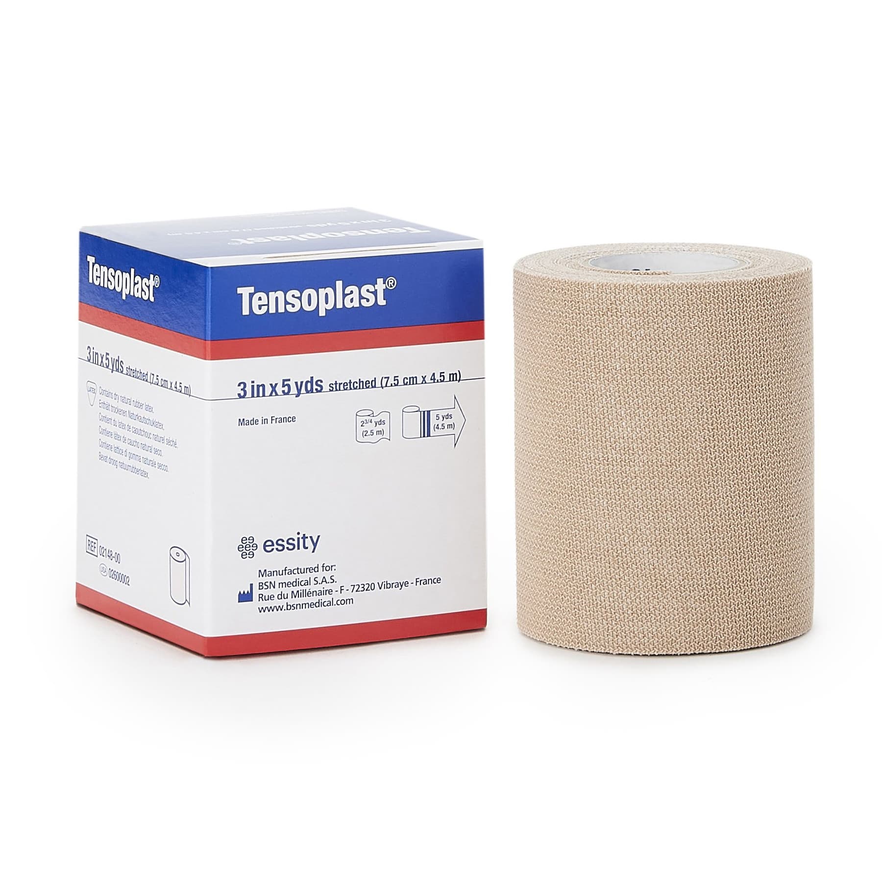 Tensoplast Elastic Adhesive Bandage, 3 Inch x 5 Yard, No Closure, Tan - Each - Image 1