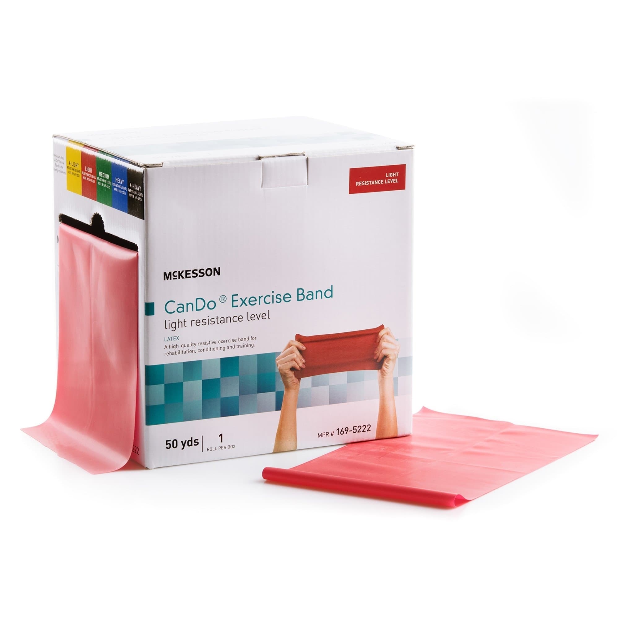McKesson CanDo Red Light Resistance Exercise Band, 5 Inch x 50 Yard - Each - Image 1