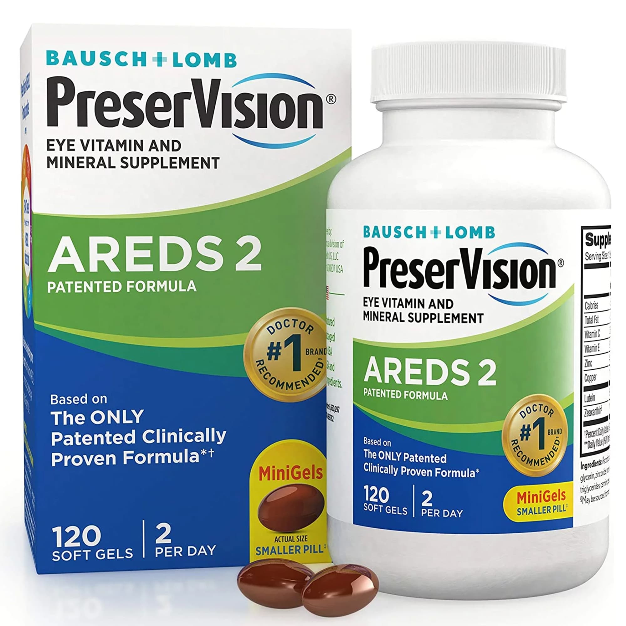Preservision Areds 2 Eye Vitamin Supplement Capsule - Bottle of 120