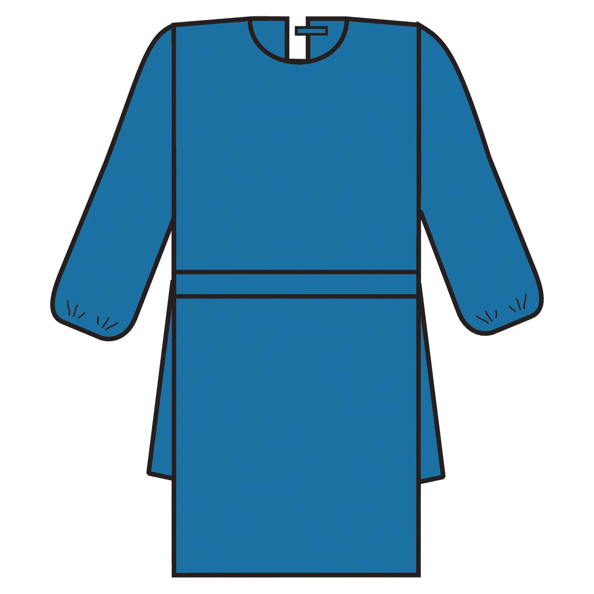 Halyard Tri-Layer AAMI Level 2 Protective Procedure Gown, Blue, Extra Large - Case of 100 - Image 1