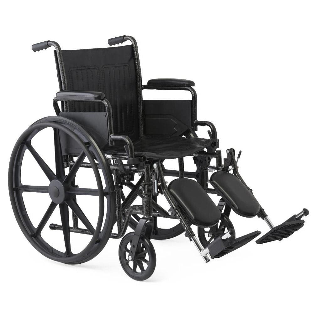 Medline Guardian K1 standard wheelchair 16"W x 16"D Seat Nylon with Swing-Back Desk-Length Arms and Swing Away Footrests - Image 1