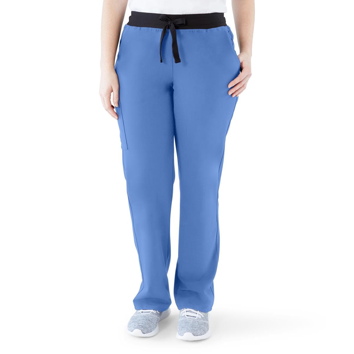 Medline Varick AVE Women's Tall Scrub Pants, Ceil Blue, Extra Large - Image 1