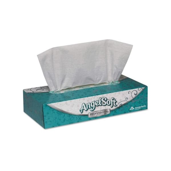 Angel Soft Professional Series 2-Ply Facial Tissue, 7-3/5 x 8-4/5 Inch - Box of 100 - Image 1