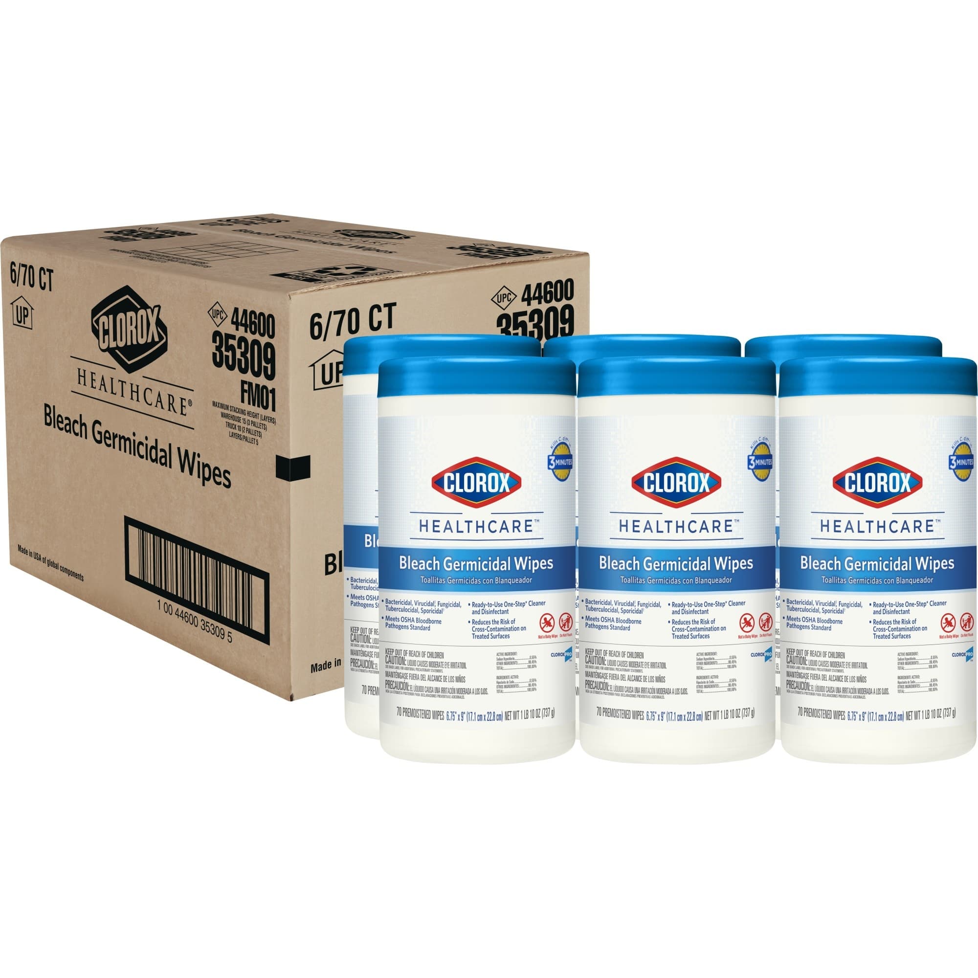 Clorox Healthcare Bleach Germicidal Wipes, Canister - Case of 420 - Image 1