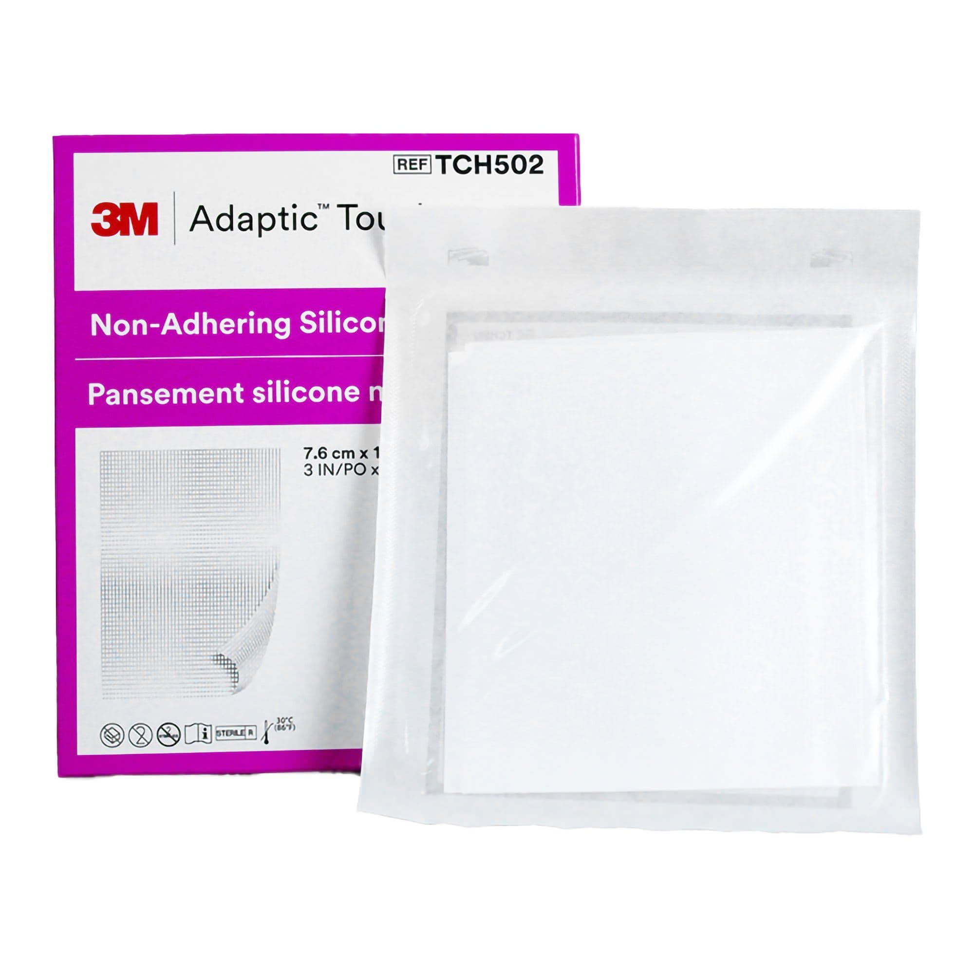 3M Adaptic Touch Non-Adhering Silicone Dressing, 3" x 4.25" (7.6 cm x 11 cm) - Image 1