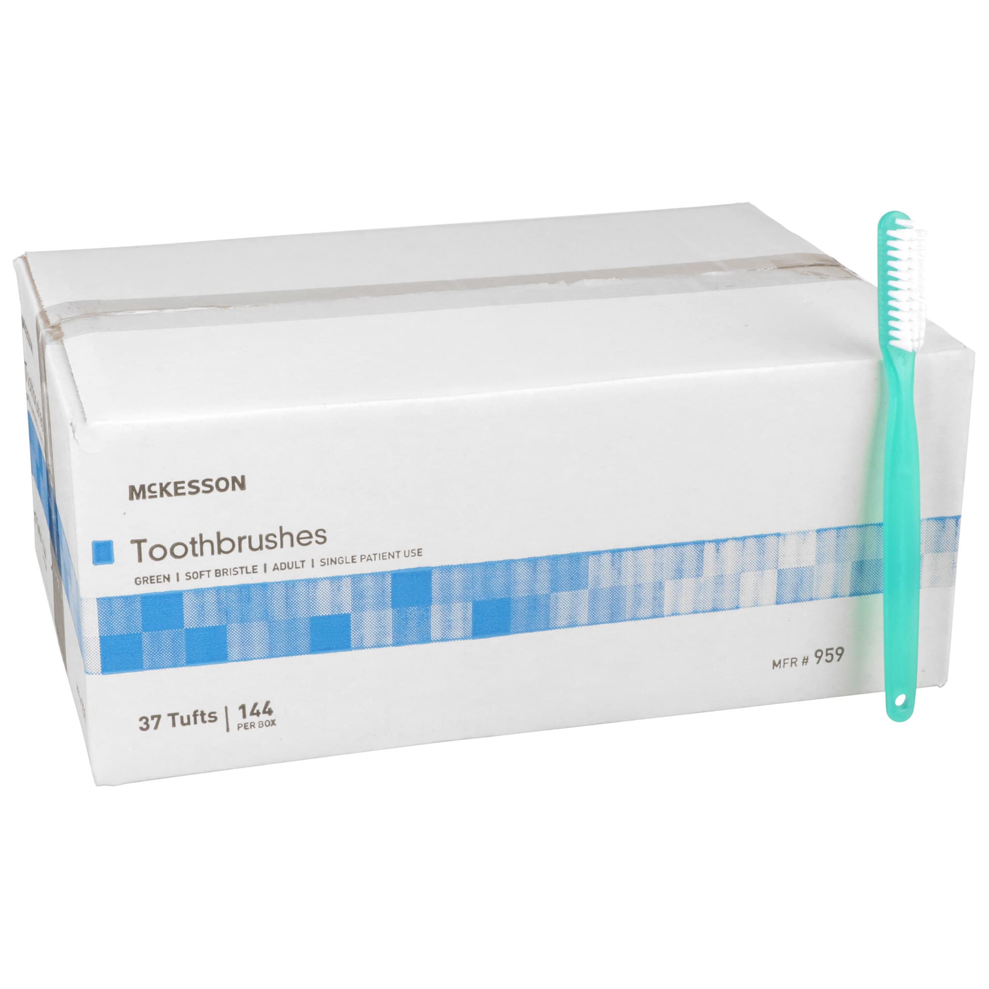 McKesson Adult Toothbrush, Soft - Box of 144 - Image 1