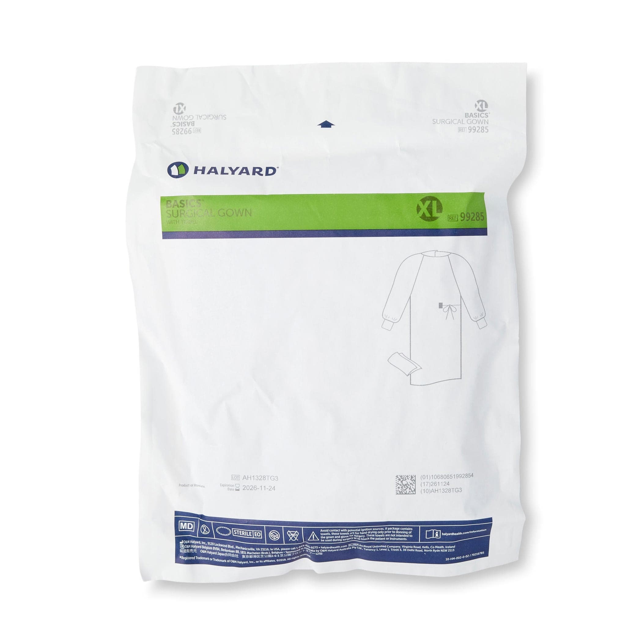 Halyard Basics Non-Reinforced Surgical Gown with Towel - Image 2