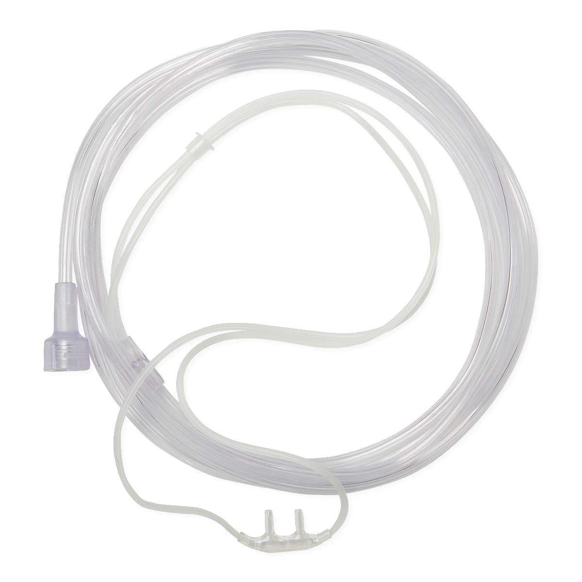 Medline SuperSoft Curved Nasal Oxygen Cannula with Universal Connector for Pediatric with 7' Tubing - Case of 50 - Image 1