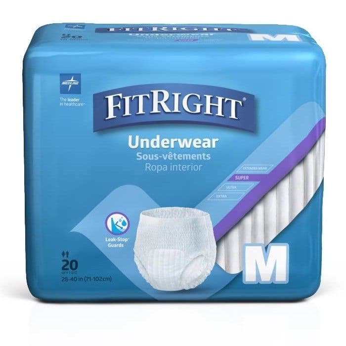 FitRight Super Adult Incontinence Underwear, Medium - Package of 20 - Image 1