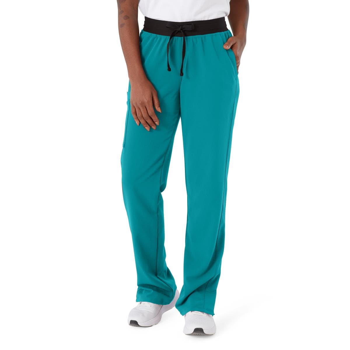 Medline Varick AVE Women's Regular Length Scrub Pant, Teal Blue, Small - Image 1