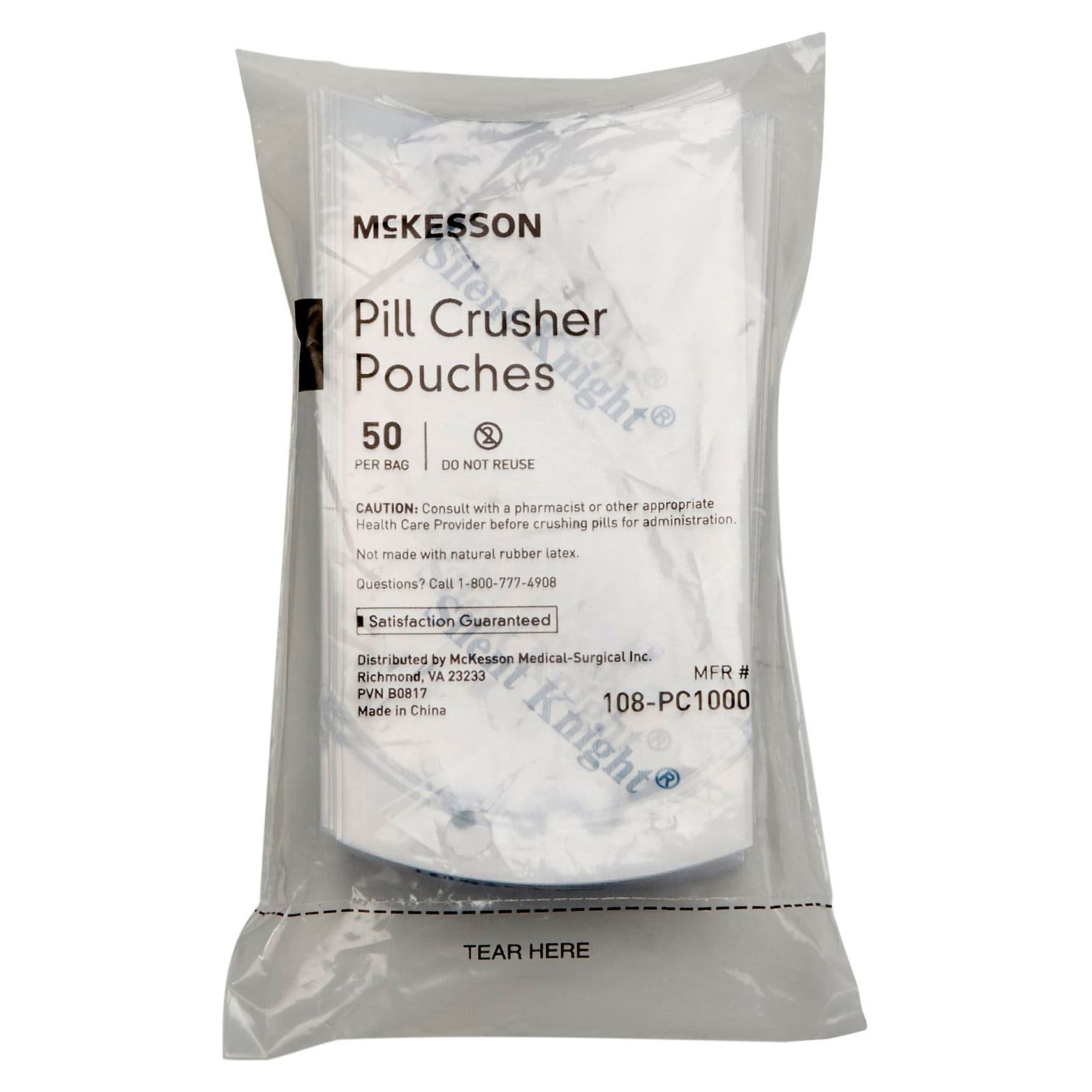 McKesson Single Use Pill Crusher Pouch - Box of 1000 - Image 1