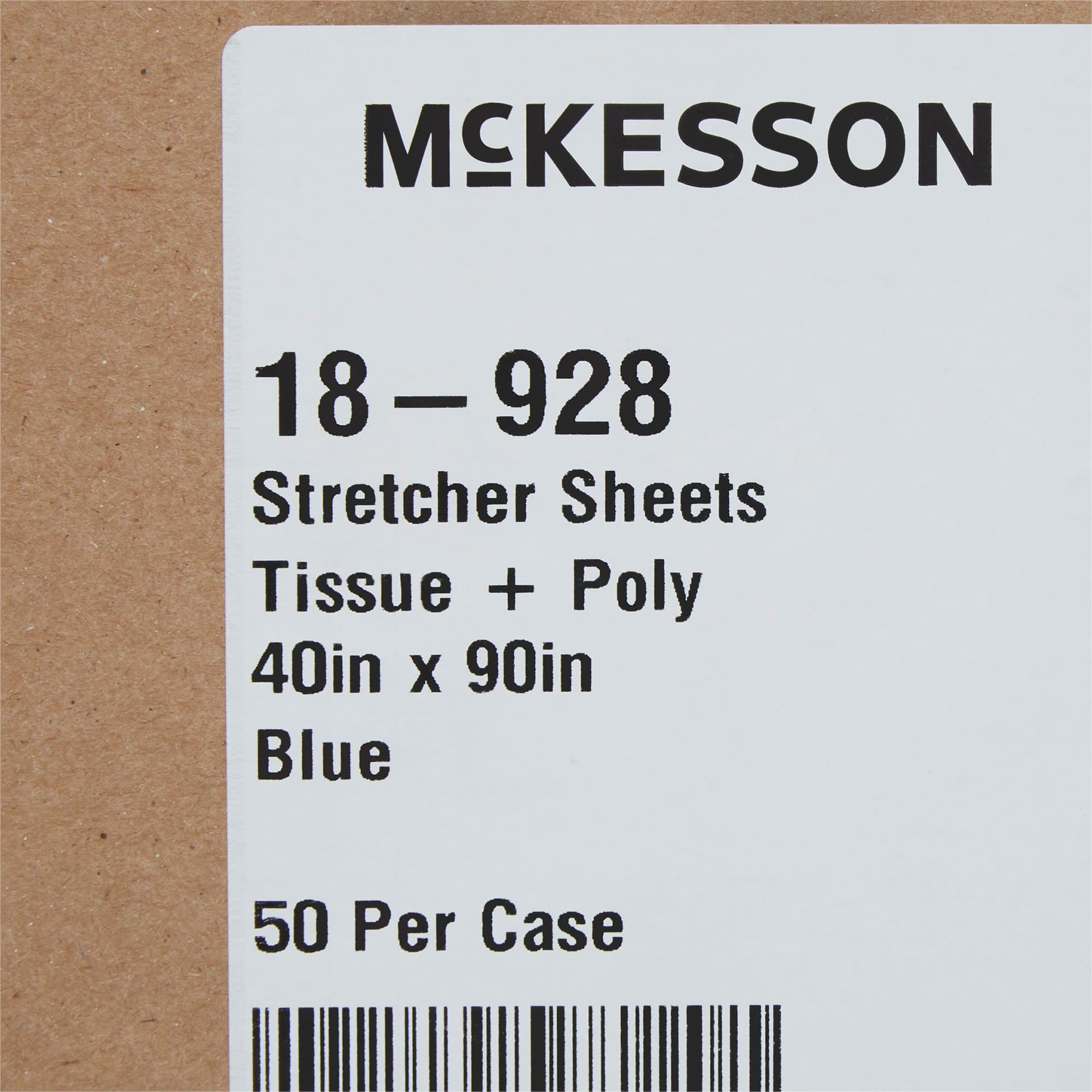 McKesson Flat Stretcher Sheet, Blue, 40 W X 90 L Inch - Case of 50 - Image 3