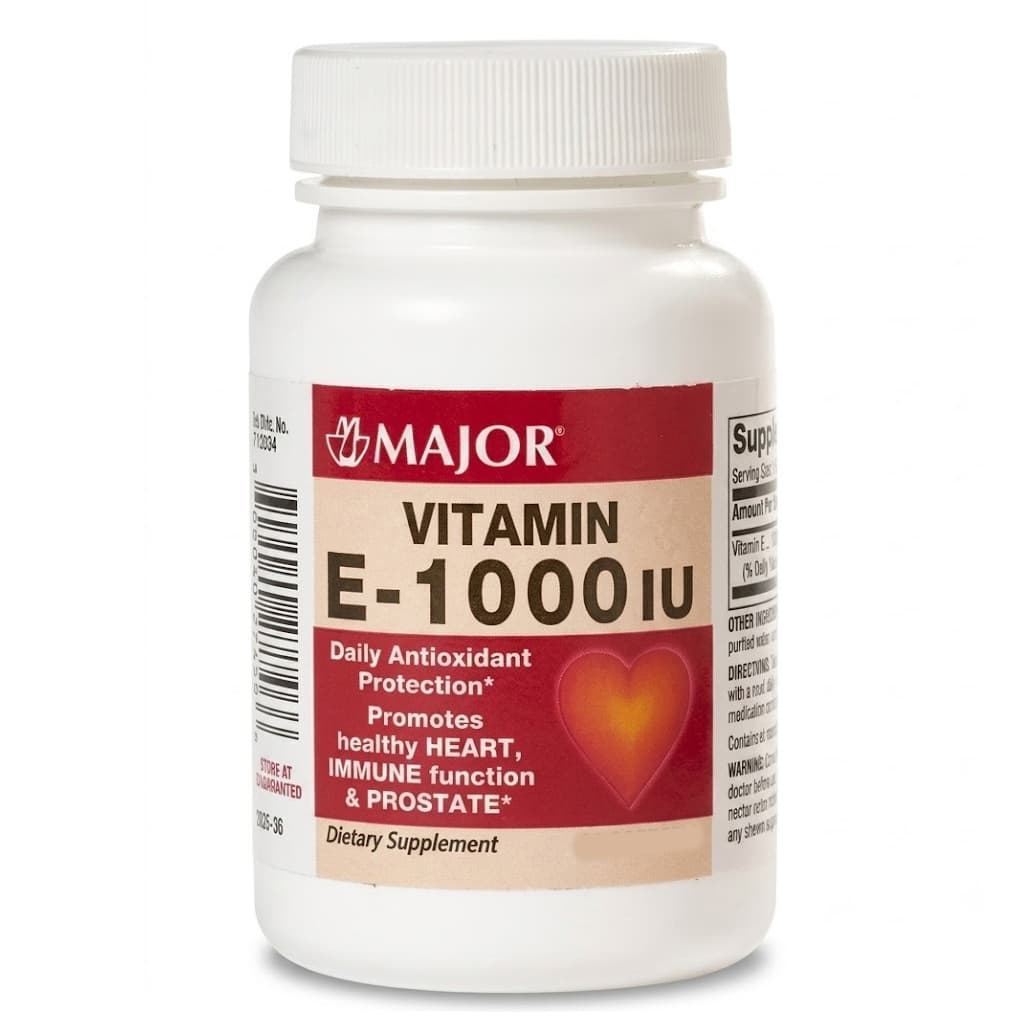 Major Vitamin E Supplement Capsule - Box of 100 - Image 1
