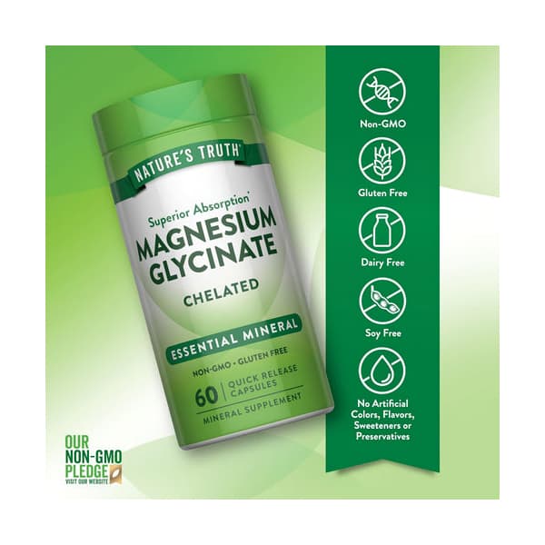 Nature's Truth Magnesium Glycinate Chelated Quick Release Capsules - Image 2