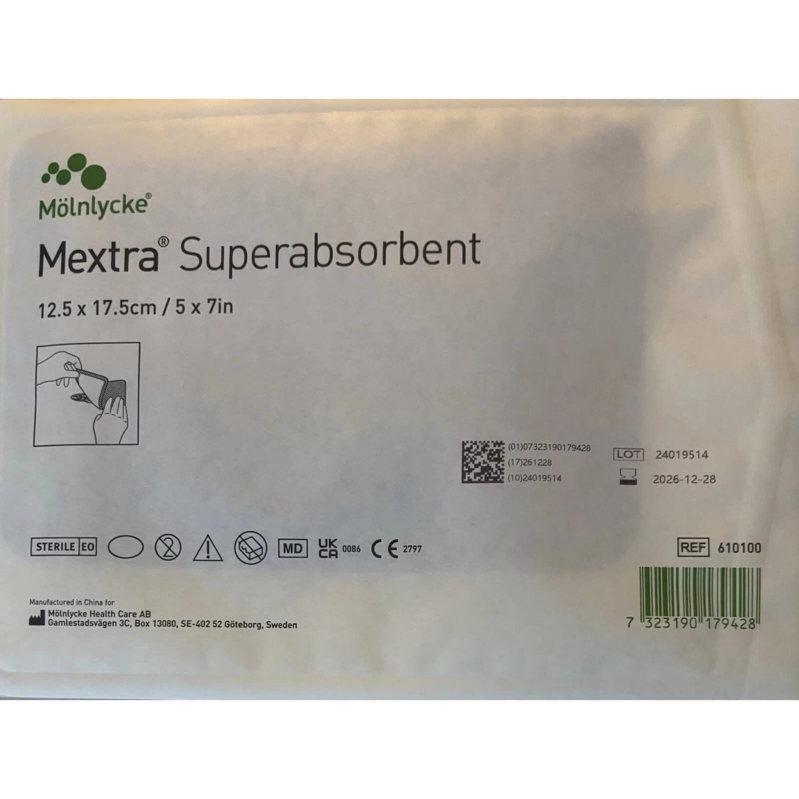 Mextra Superabsorbent Wound Dressing, 5 x 7 Inch - Each - Image 1