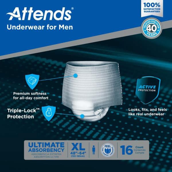Attends Men's Discreet Absorbent Underwears - Image 8