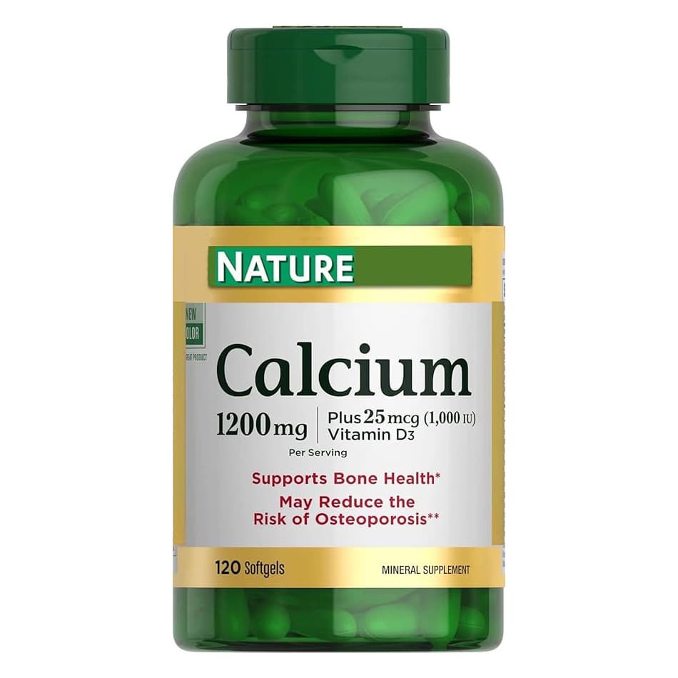 Nature's Bounty Calcium with Vitamin D Softgels, 1200 mg - Bottle of 120