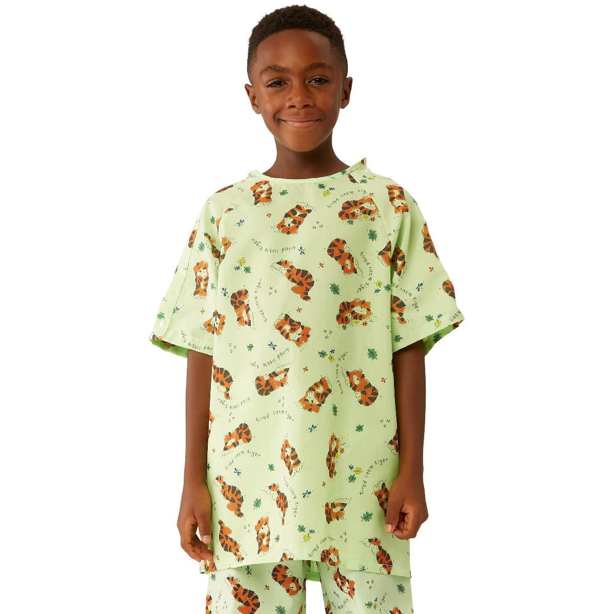 Medline Snap-Closure Pediatric IV Gowns Tired Tiger Print - Image 2