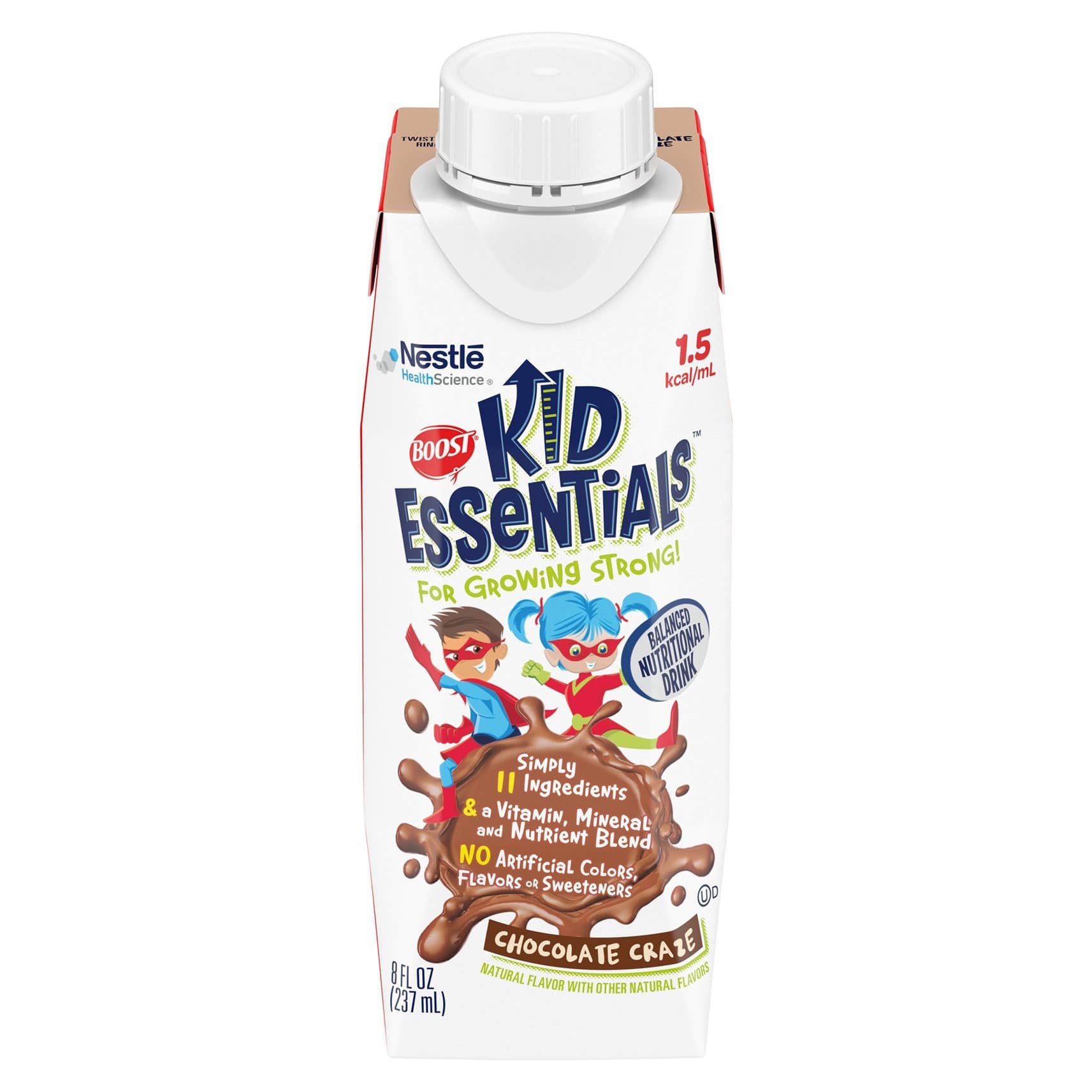Boost Kid Essentials 1.5 Balanced Nutritional Drink, Chocolate Craze, 8 oz - Case of 24 - Image 1