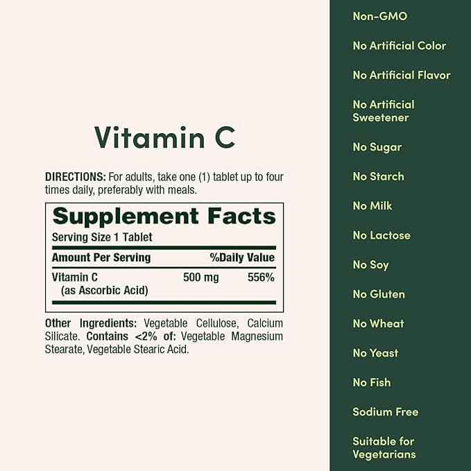 Nature's Bounty Vitamin C, 500mg - Bottle of 250 - Image 3