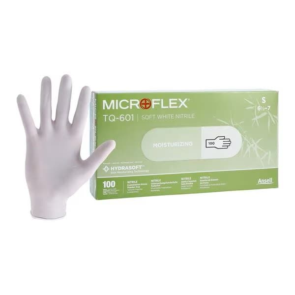 Microflex Soft White Nitrile Exam Gloves, Small - Case of 1000 - Image 1