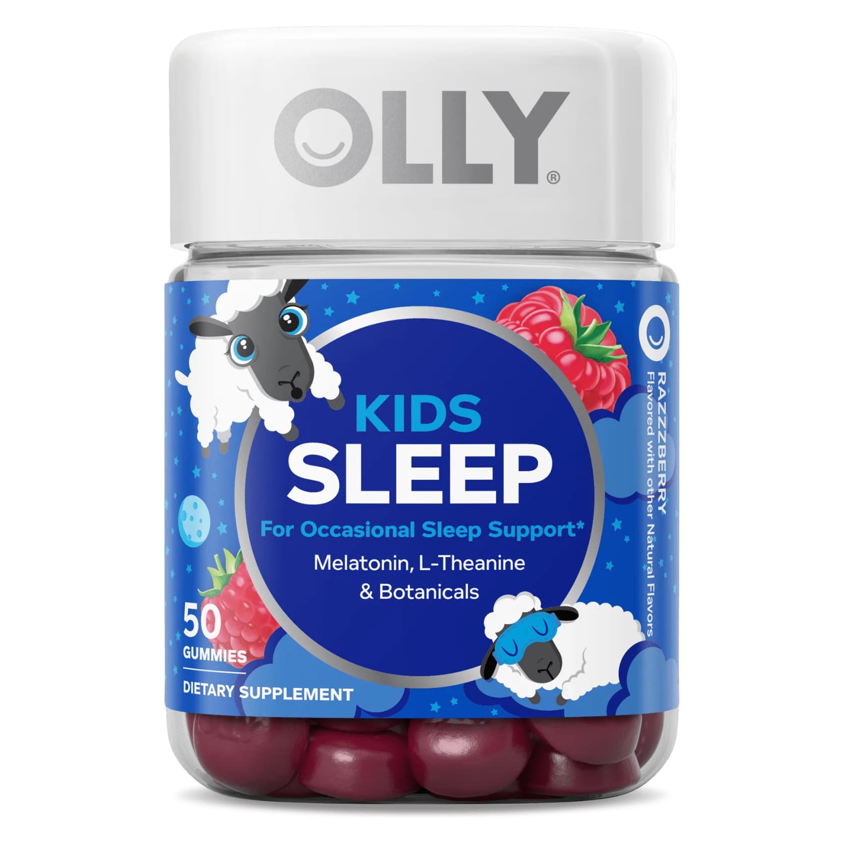OLLY Kids Sleep L-Theanine, Melatonin and Botanicals Supplement Gummies - Bottle of 50