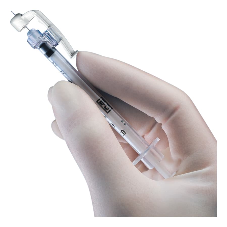 BD SafetyGlide Insulin Syringe and Needle 29G x 1/2" 3/10cc Volume - Case of 400 - Image 1