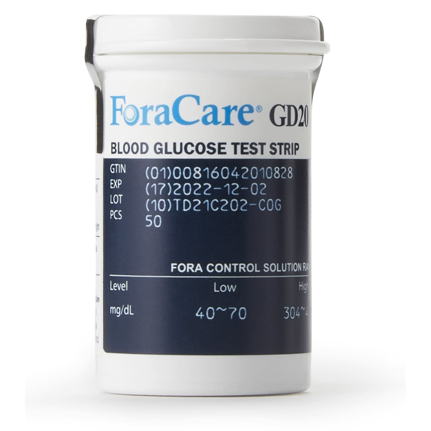 FORA GD20 Blood Glucose Test Strips - Box of 50 - Image 2