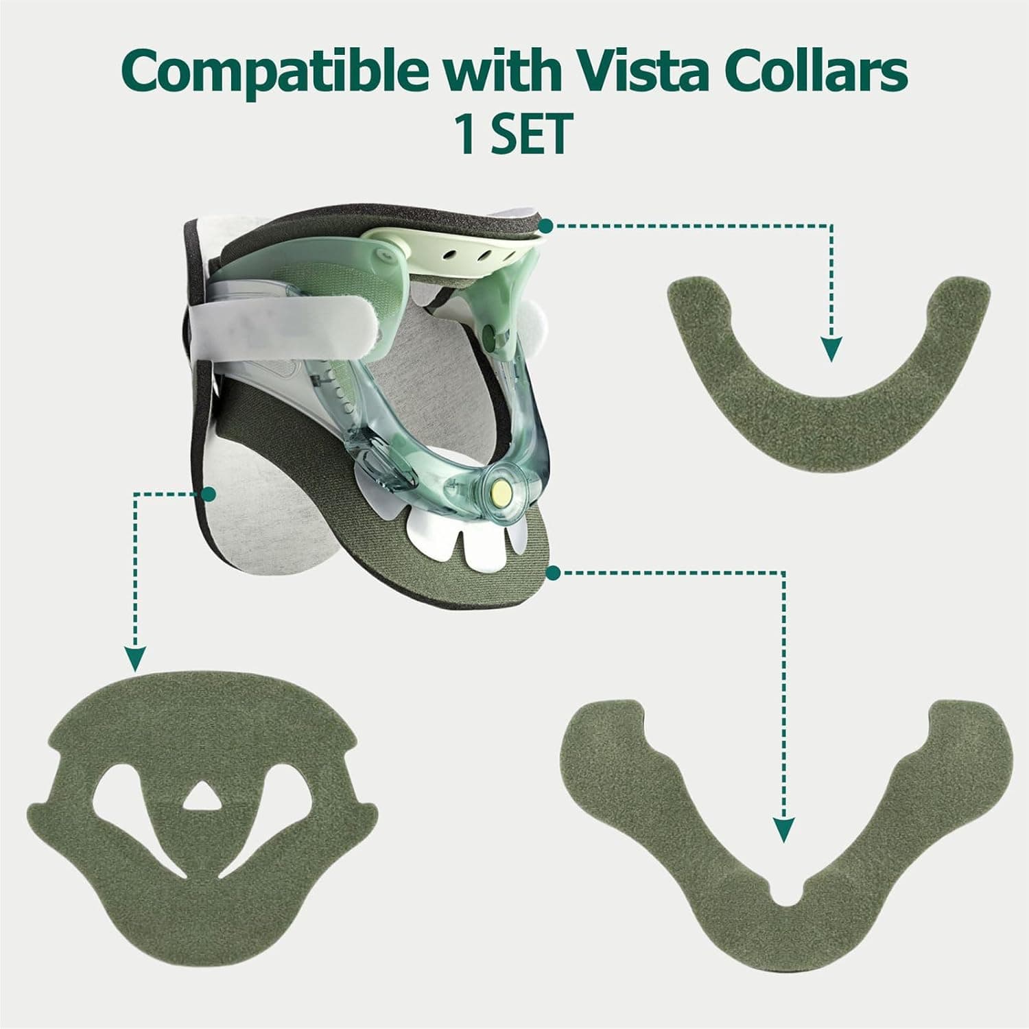 Cervical Collar Replacement Pads for Vista - 3 Piece Set - Image 2