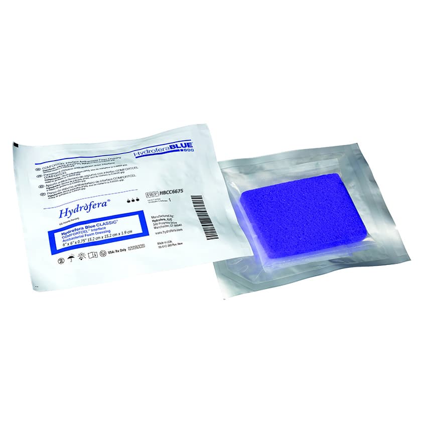 Hydrofera Blue Comfortcel Interface Antibacterial Foam Dressing, 6 x 6 x 0.75 Inch - Each - Image 1