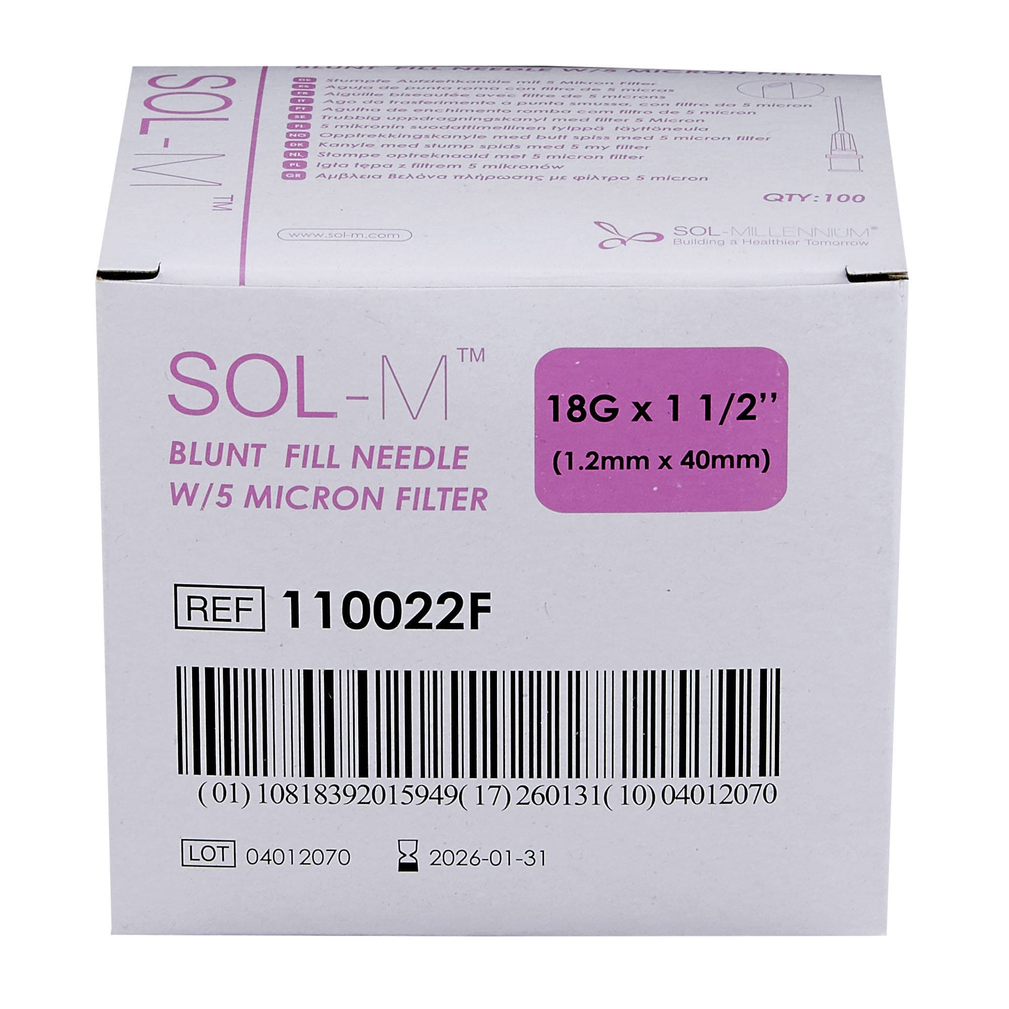 SOL-M Filter Needle Without Syringe - Image 2