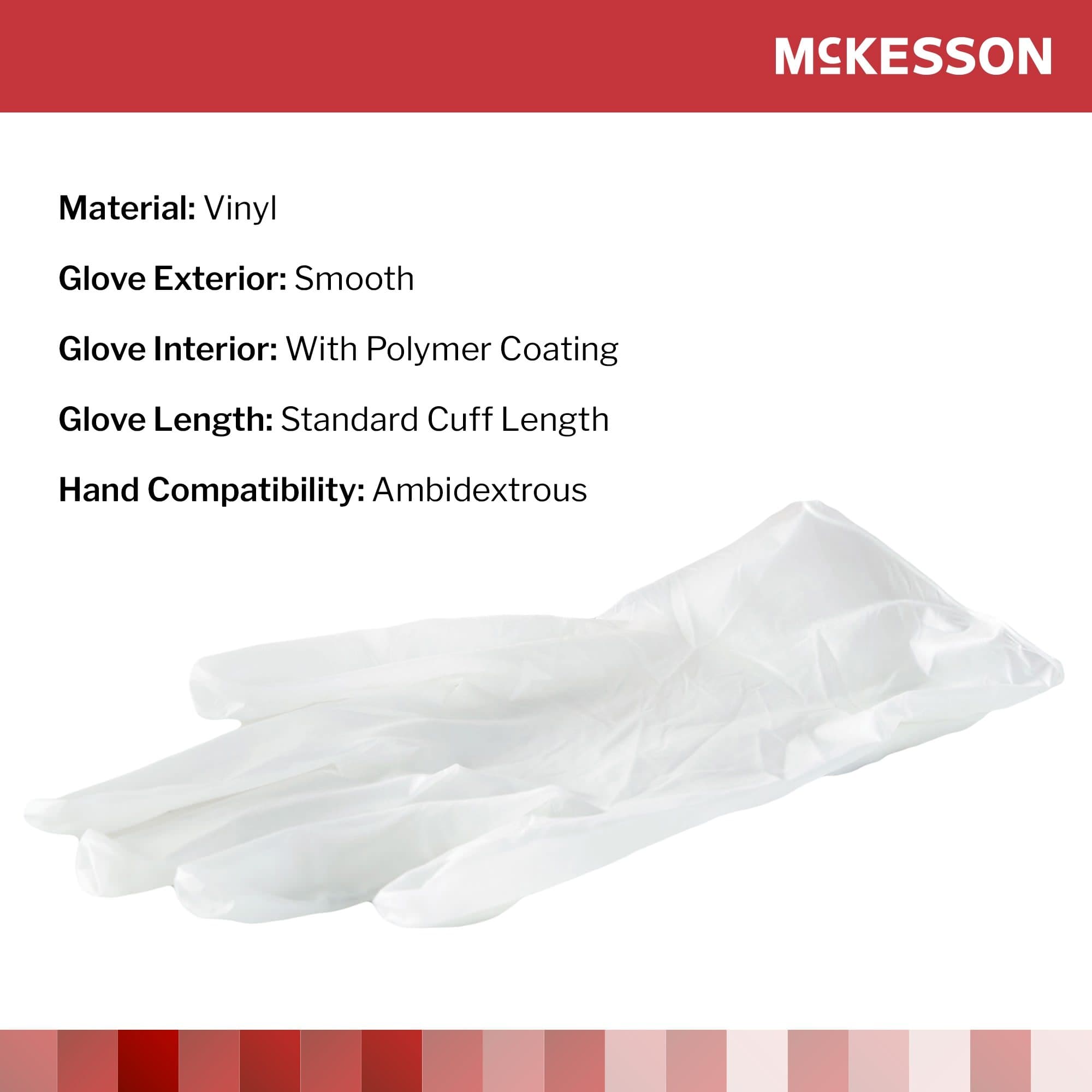 McKesson Confiderm Vinyl Standard Cuff Powder Free Exam Gloves - Image 3