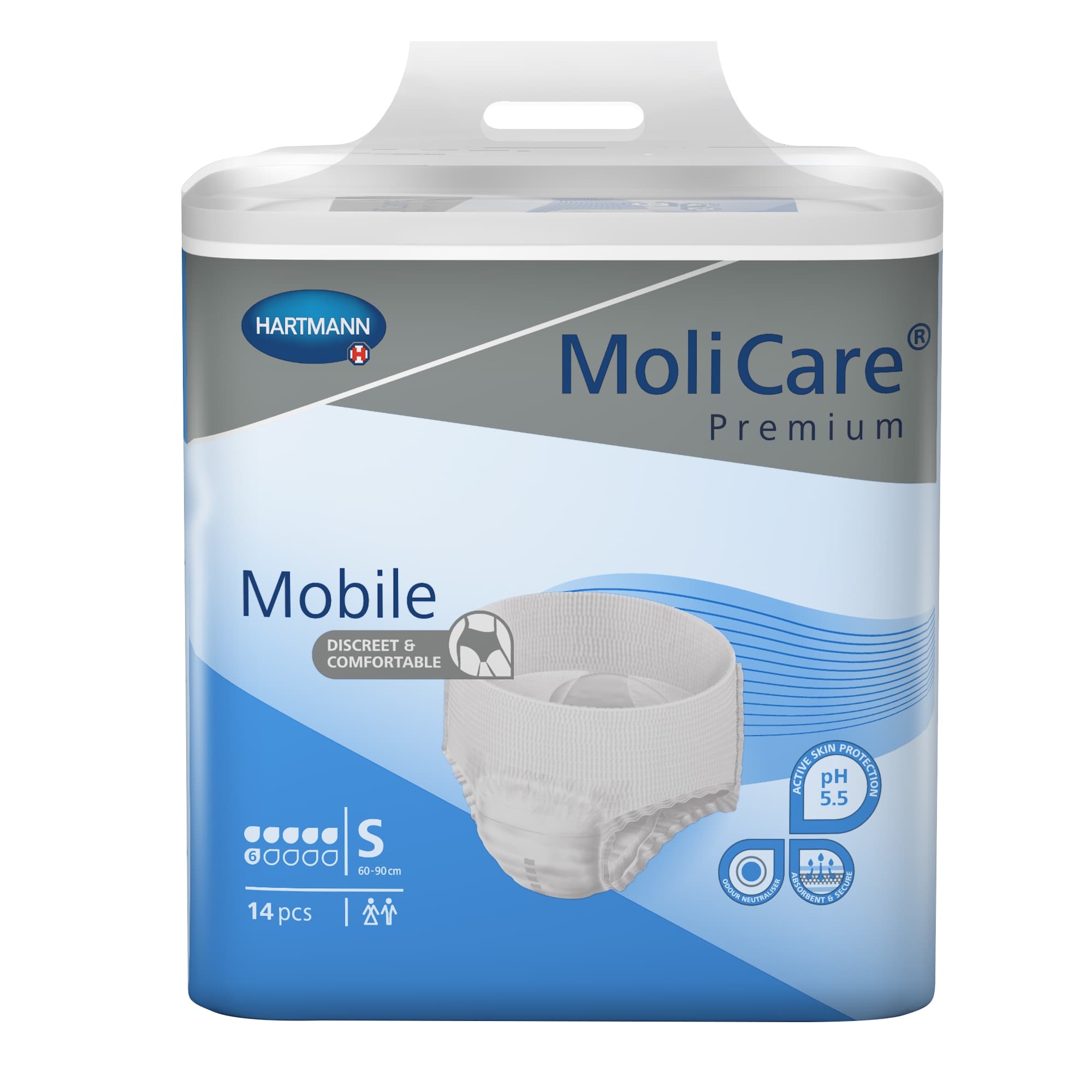 MoliCare Premium Mobile 6D Protective Underwear, Small - Case of 56 - Image 1