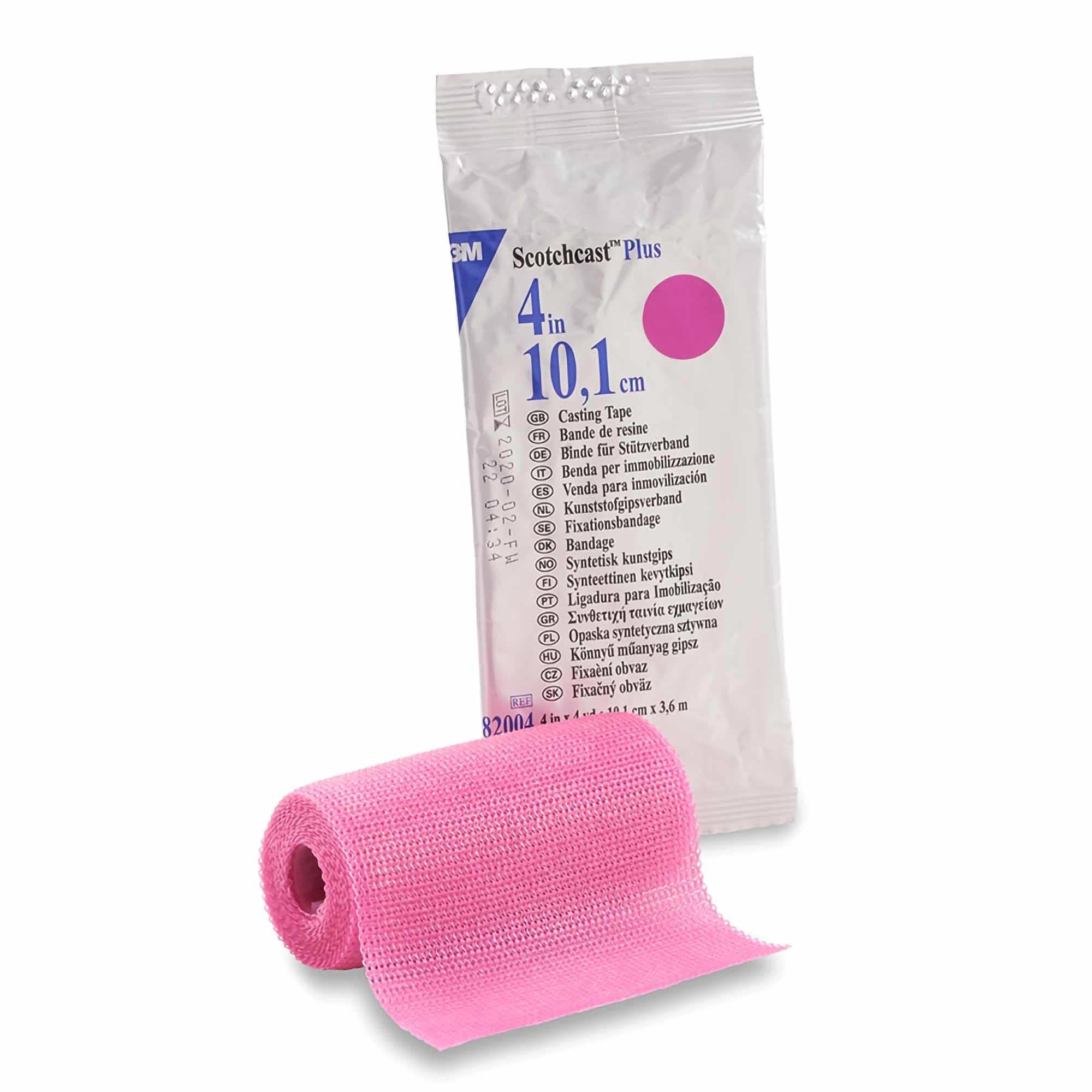 3M Scotchcast Plus Cast Tape, 4 Inch X 4 Yard, Bright Pink - Case of 10 - Image 1