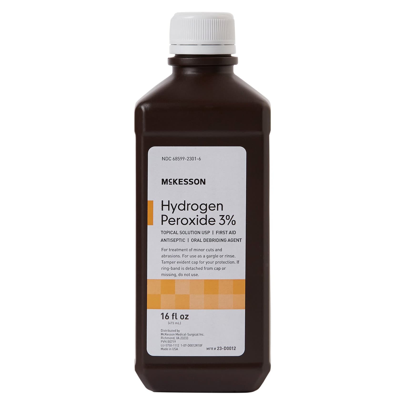 McKesson Hydrogen Peroxide 3% Solution, 16 oz - Case of 12 - Image 1
