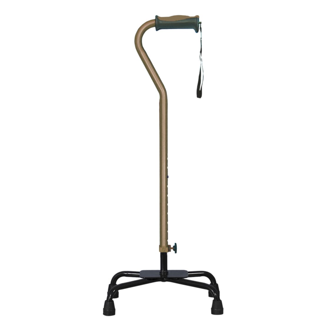 Drive Hugo Ergonomic Quad Cane, Large Base, Cocoa - Case of 6 - Image 1