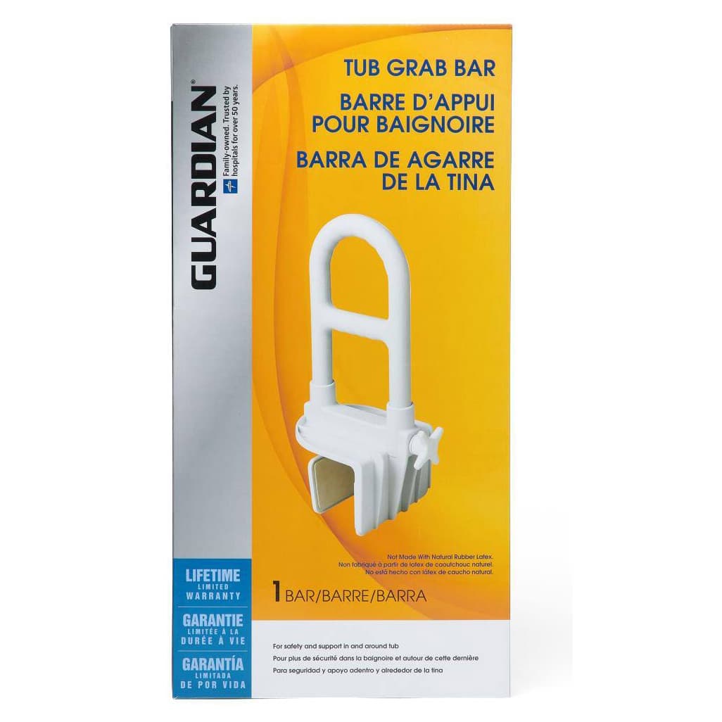 Medline Bilevel Bathtub Grab Bar, Adjustable Safety Rail - Image 3