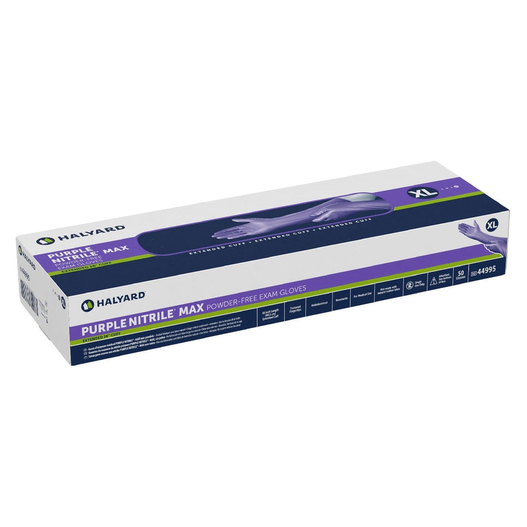 Halyard Purple Nitrile Max Powder-Free Exam Glove, Extra Large - Case of 400 - Image 1