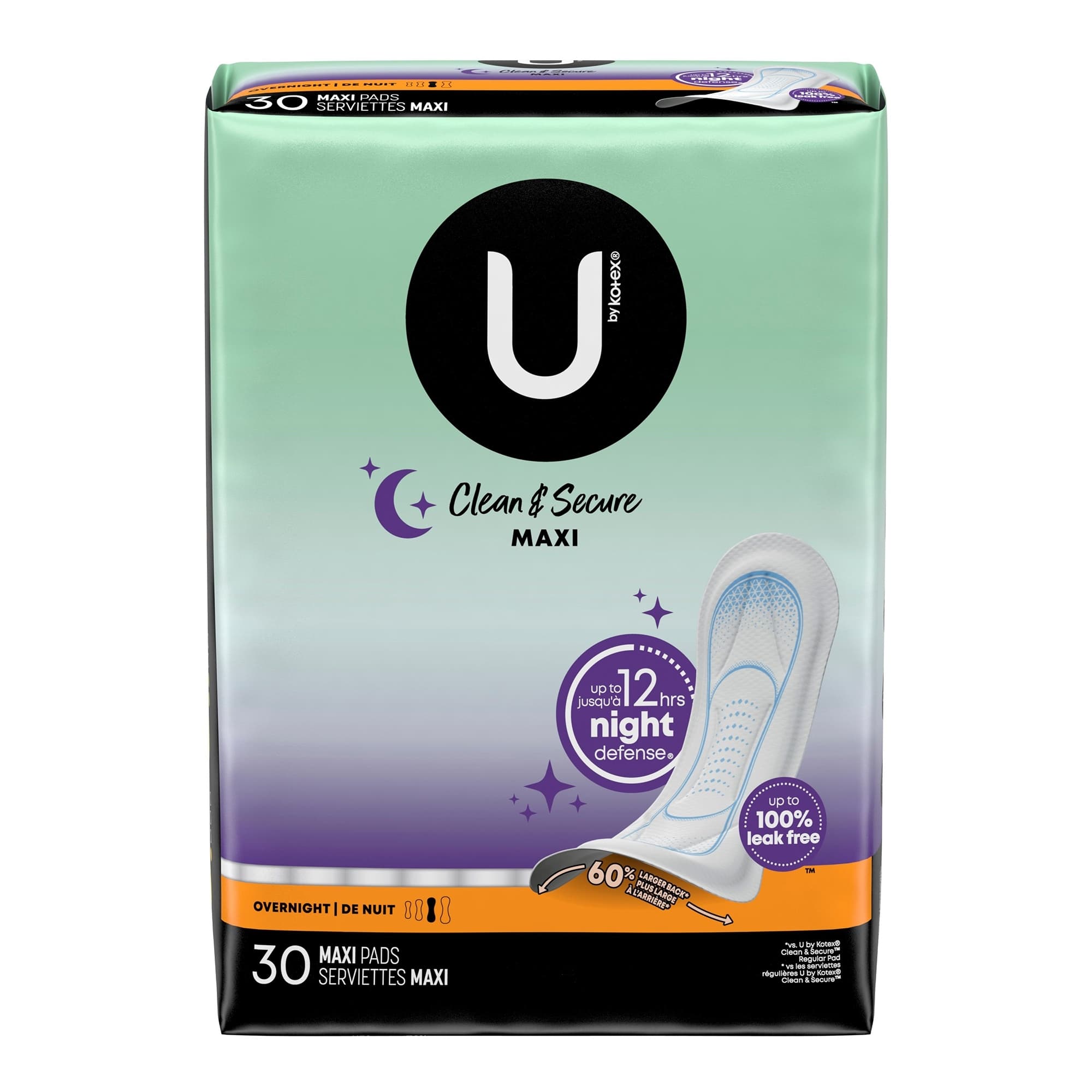 U by Kotex Clean & Secure Overnight Maxi Pads - Image 3