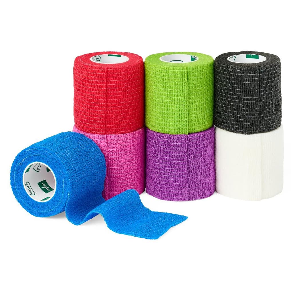 Medline Self Adherent Latex Wrap Color Assortment Nonsterile, 2 Inch x 5 Yard - Case of 36 - Image 1