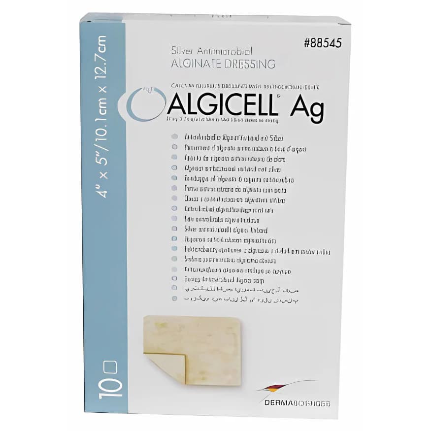 Algicell Ag Silver Calcium Alginate Wound Dressing, 4 x 5 Inch - Case of 50 - Image 1