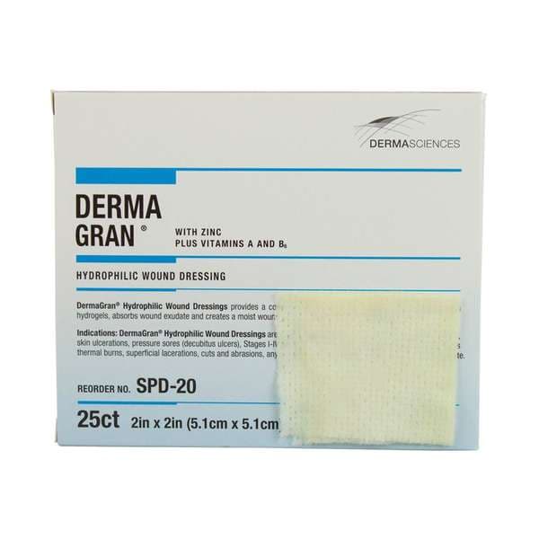 Dermagran Hydrophilic B Wound Dressing, 2 x 2 Inch - Box of 25 - Image 1
