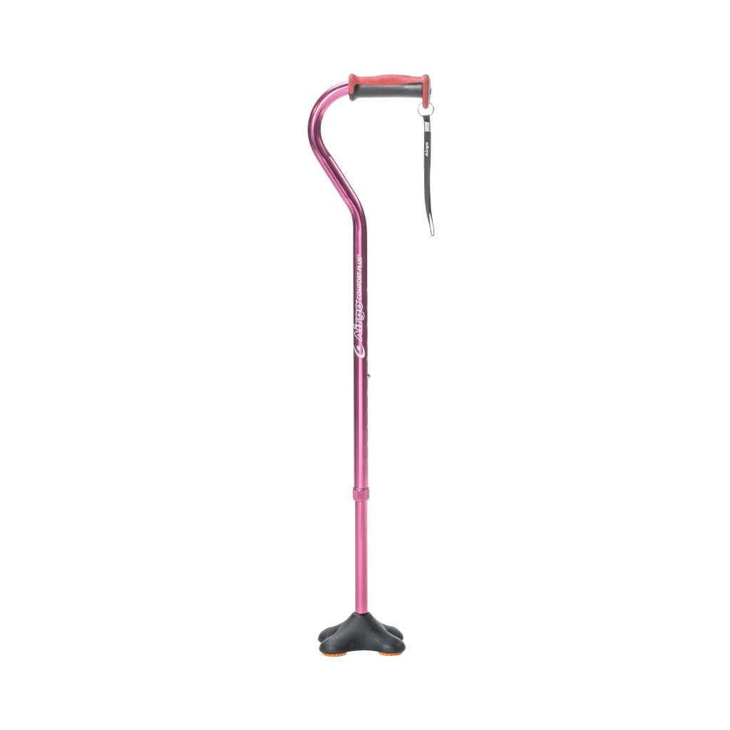 Drive Airgo MiniQuad Walking Cane, Height Adjustable, Burgundy - Each - Image 1