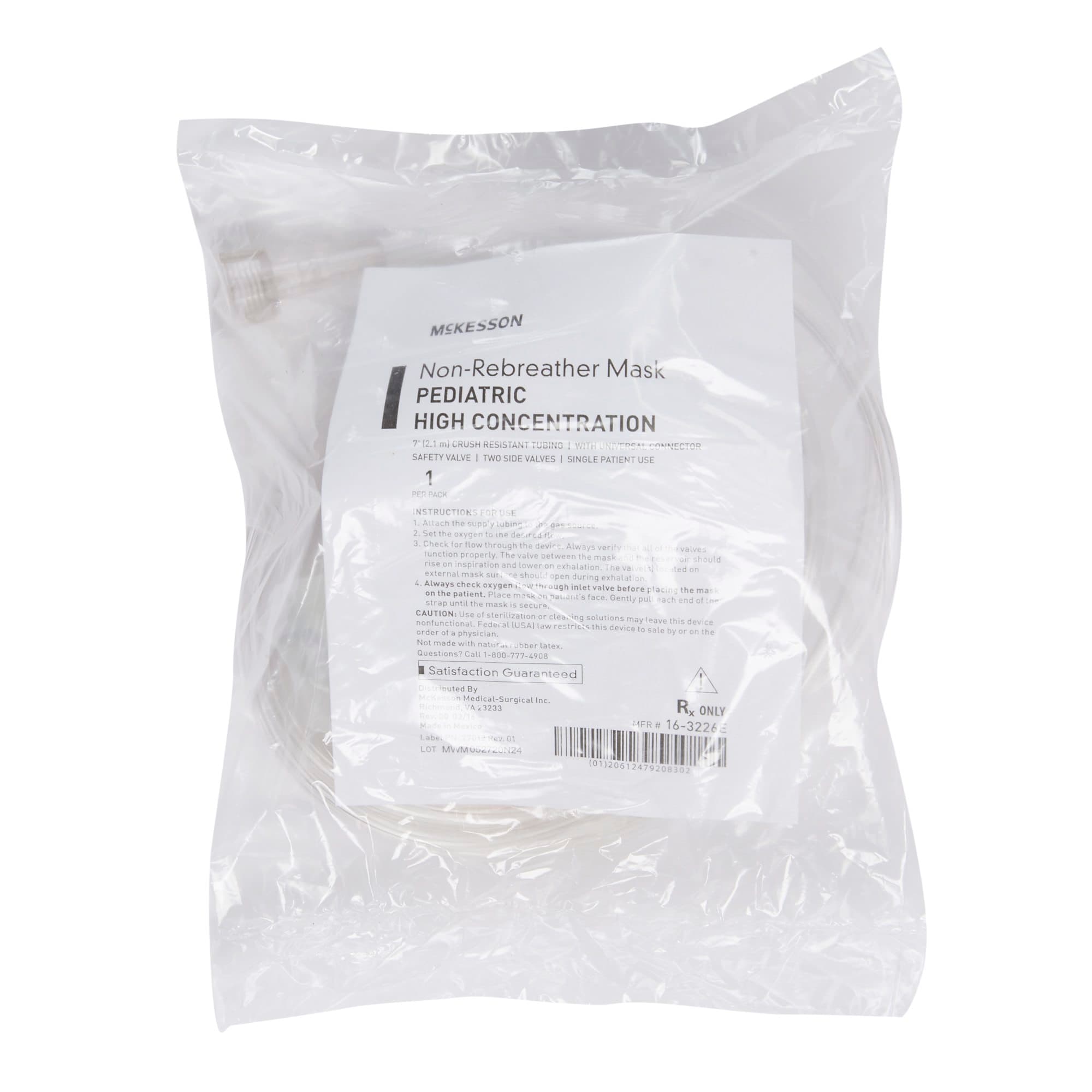 McKesson Elongated NonRebreather Oxygen Mask with Head Strap - Image 2