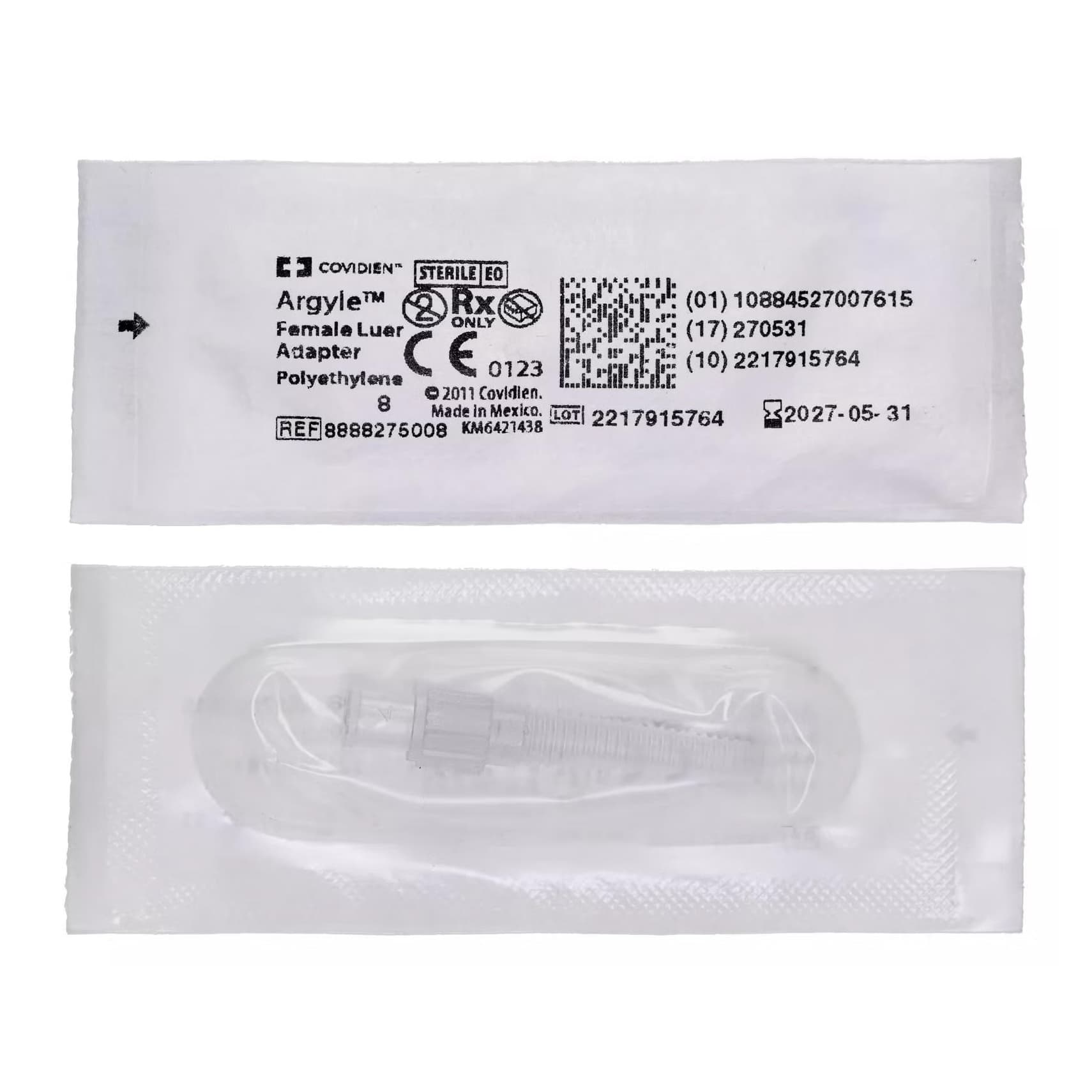 Argyle Female Connector with Luer Lock Adapter, Small - Case of 100 - Image 1